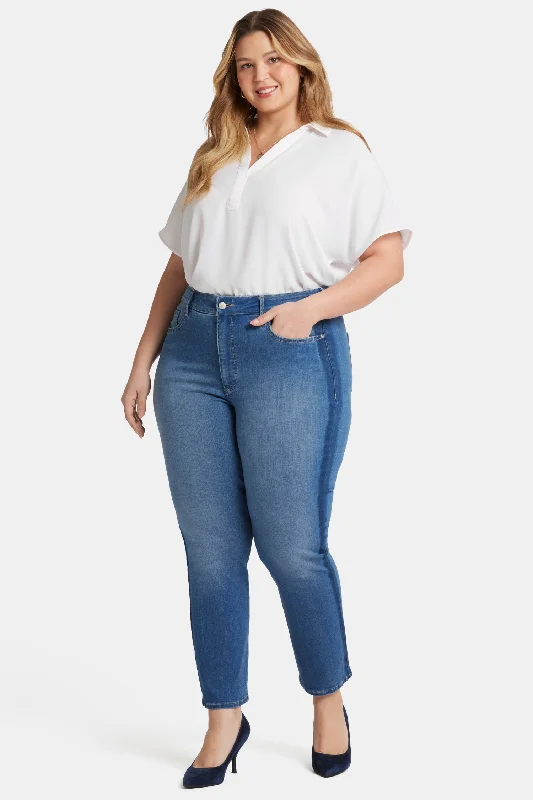 Marilyn Straight Ankle Jeans In Plus Size - Azure Wave Elegant Tapered Leg Denim