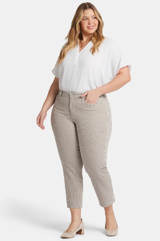 Marilyn Straight Ankle Jeans In Plus Size - Sandbar Stripe Chic Rip-Detail High-Waist Jeans Marilyn Straight Ankle Jeans In Plus Size - Sandbar Stripe Chic Rip-Detail High-Waist Jeans