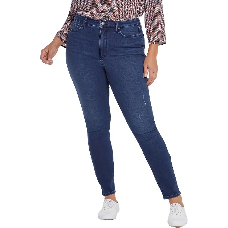 NYDJ Womens Plus Ami High-Rise Dark Wash Skinny Jeans Trendy Low-Rise Bootcut Jeans
