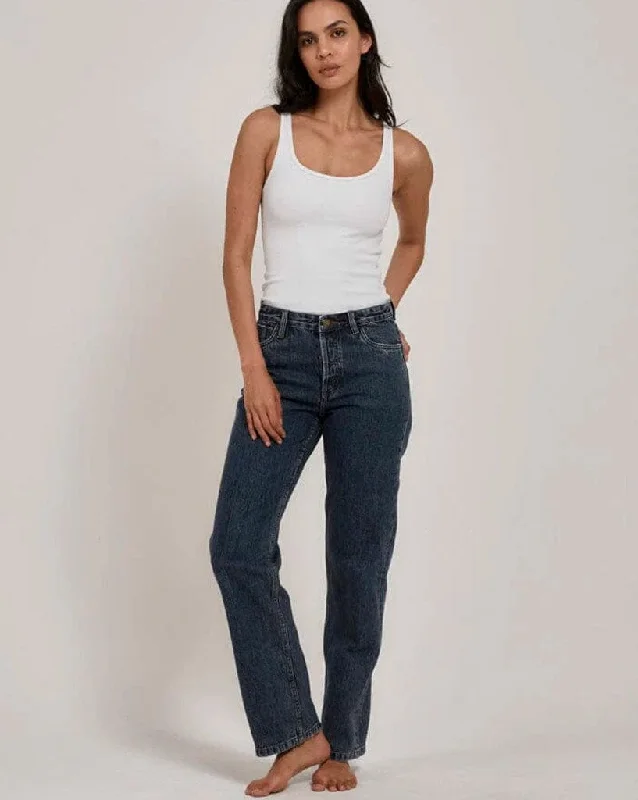 Rachel Mid Straight Jean Fashionable Vintage Wash Jeans