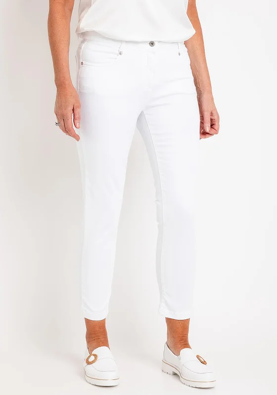 Robell Elena 09 Slim Leg Jeans, White Casual Skinny Fit Jeans