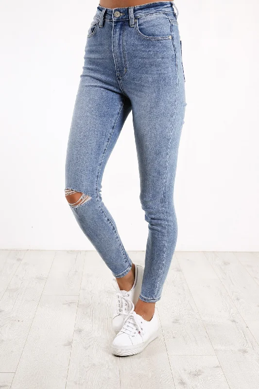 Skyscraper Jean Reality Blues Trash Comfortable Full-Length Denim Jeans