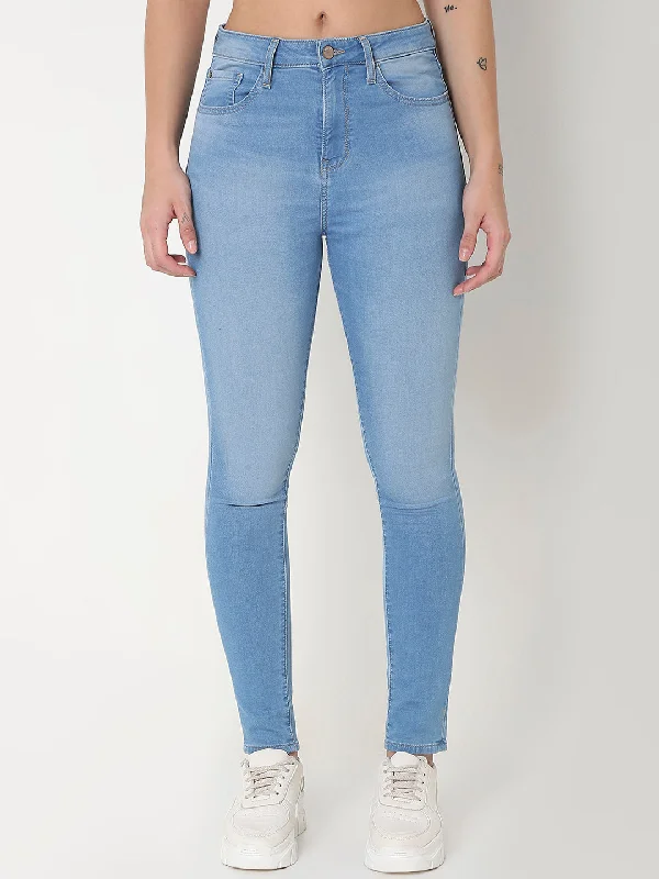 Spykar Women Super Skinny Ankle Leangth Jeans Stylish High-Rise Mom Jeans