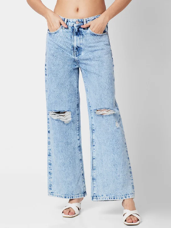 Spykar Women High-Rise Slash Knee Heavy Fade Stretchable Jeans Stylish Plus Size Denim Jeans Spykar Women High-Rise Slash Knee Heavy Fade Stretchable Jeans Stylish Plus Size Denim Jeans