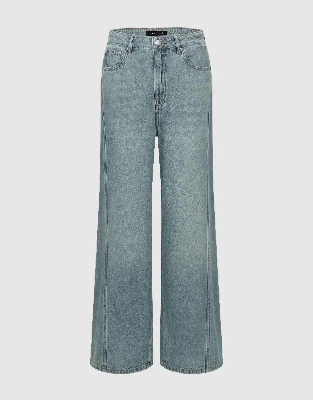 Wide-Leg Jeans Cozy Tencel Blend Denim Jeans