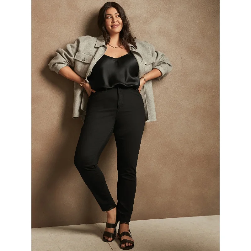 BR Curvy High Rise Black Skinny Jeans Cozy Relaxed Fit Jeans