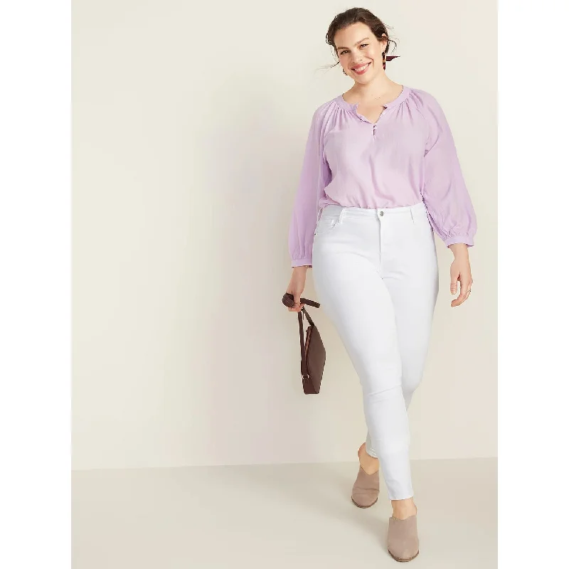ON Mid Rise White Skinny Jeans Trendy Flared Leg Jeans