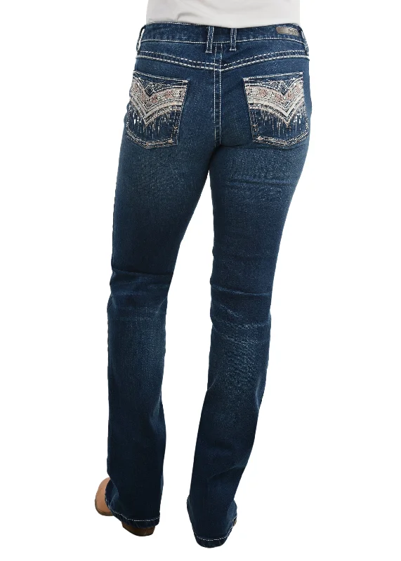 X1W2247583 Wrangler Women's Rock 47 Faye Jean 34' Trendy Layered Pocket Jeans