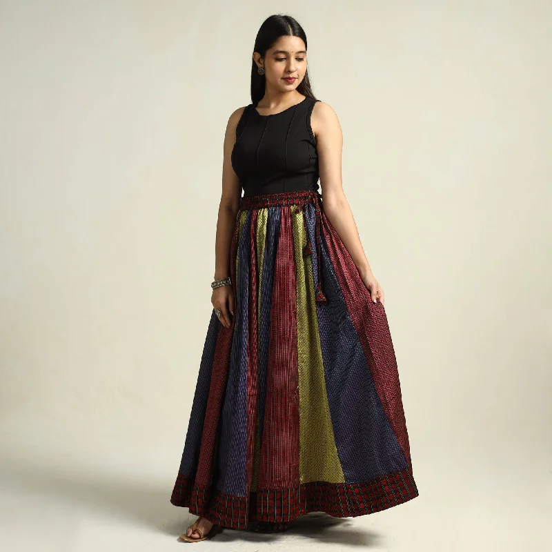 Multicolor - Khun Patchwork 24 Kali Cotton Long Skirt 23 high slit skirt