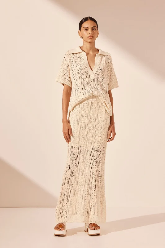 ARLO MAXI SKIRT - IVORY modal blend skirt