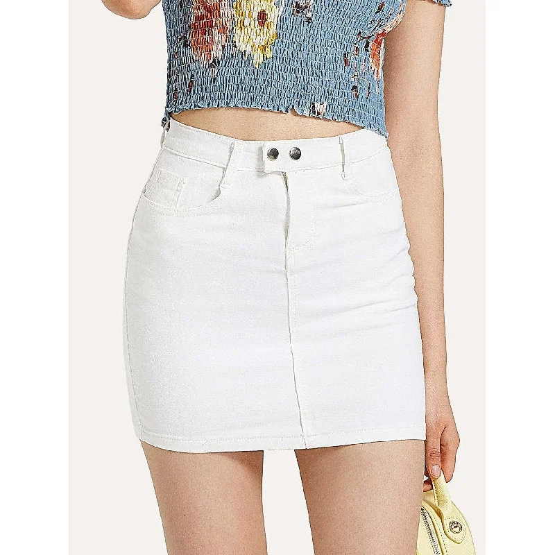 Basic Skinny Denim Skirt leather skirt sleek