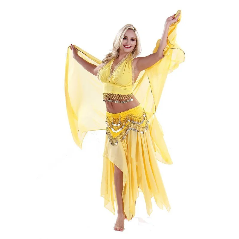 Belly Dance Skirt, Top, Veil, & Hip Scarf Costume Set | ELEGANCE low waist skirt