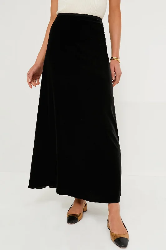 Black Velvet Martha Skirt high waist skirt