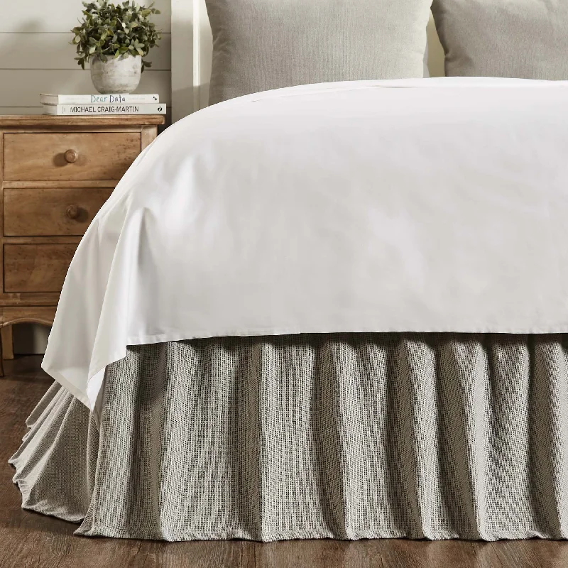 Burlap Dove Grey Ruffled Queen Bed Skirt 60x80x16 VHC Brands cashmere skirt fine