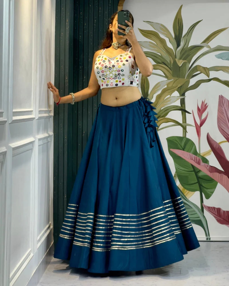 Charming Blue Color Printed Rayon Cotton Skirt For Women linen skirt airy