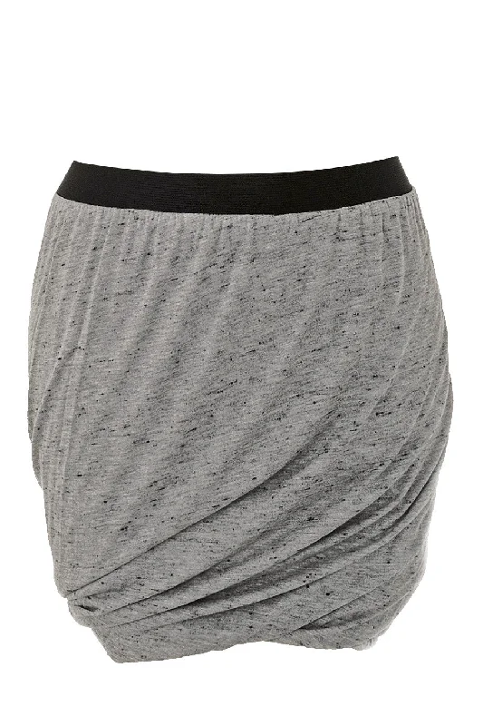 ENZA COSTA SPECKLED Jersey Doubled Grey Skirt velvet skirt rich