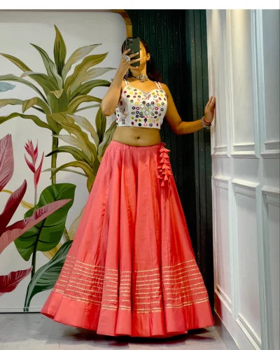 Exquisite Pink Color Rayon Cotton Skirt For Women high waist skirt
