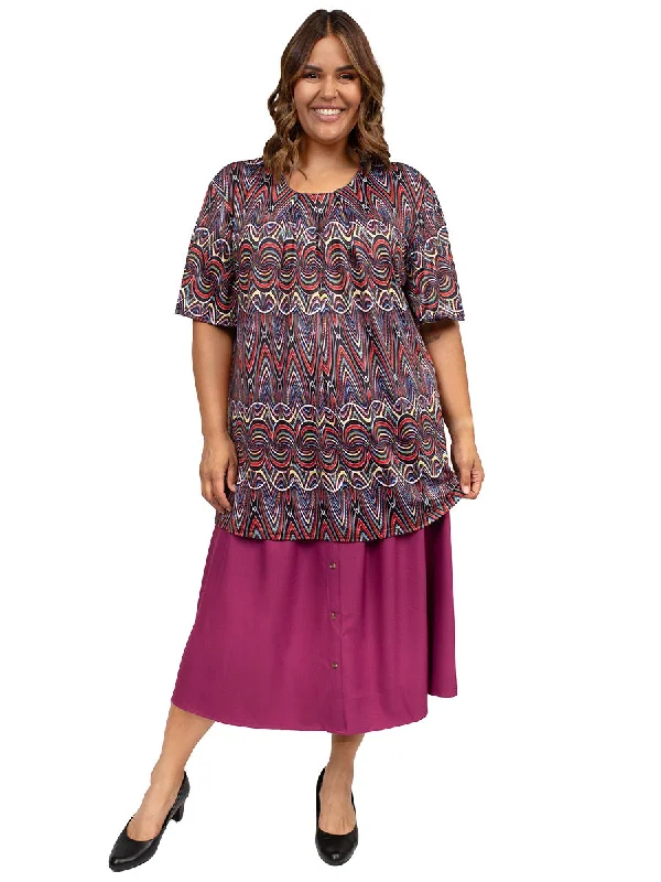 Gatehouse Skirt - Wine flowy skirt hem