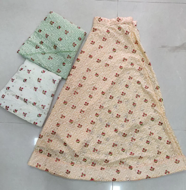 Georgette Chickenkari & Sequence Work Skirt denim skirt trendy