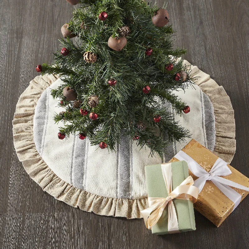 Grace Grain Sack Stripe Tree Skirt 24 cashmere skirt plush