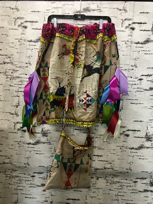 Handmade Ledger Horses & Magenta Beaded Trim w/ Bag Ribbon Skirt floral skirt print