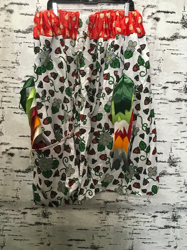 Handmade White Strawberry Dreams & Orange Elk Teeth Satin Trim w/ Bag Ribbon Skirt lace skirt delicate