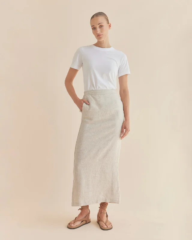 Mabel Linen Skirt - Natural lightweight skirt design