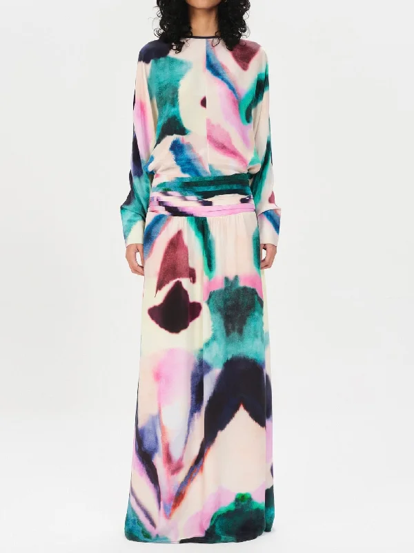 Madero Cristal Long Skirt silk skirt lustrous