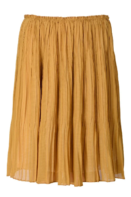 LONDON CIERRA Mustard Pleated Skirt casual skirt length