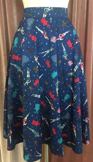Paper Doll Pinup Swing Skirt linen skirt natural