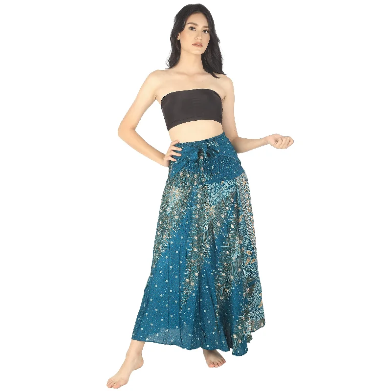 Peacock Women's Bohemian Skirt in Dark Green SK0033 020008 03 velvet skirt plush
