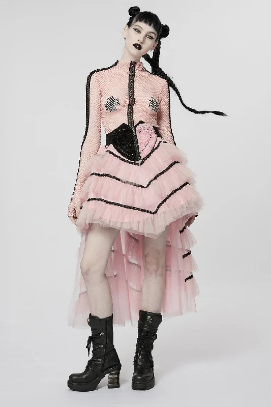 Pink Death Tulle Skirt [PINK] summer skirt style