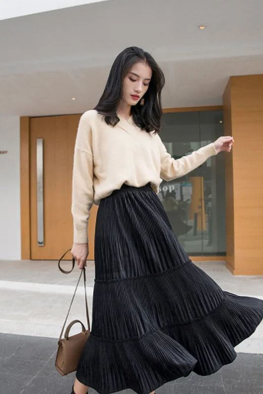Pleuche Pleated Skirt athletic skirt fit