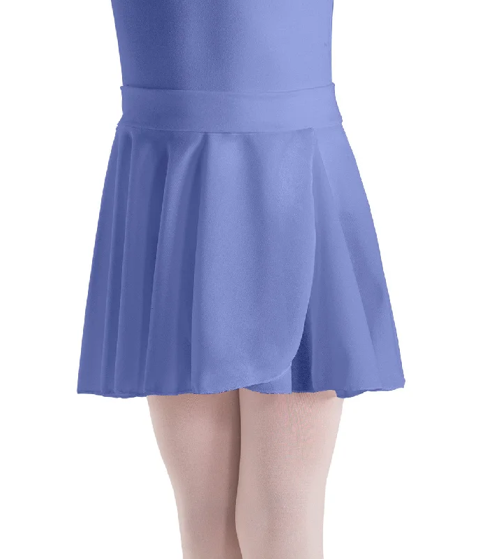 Pull-On Mock Wrap Skirt denim skirt classic