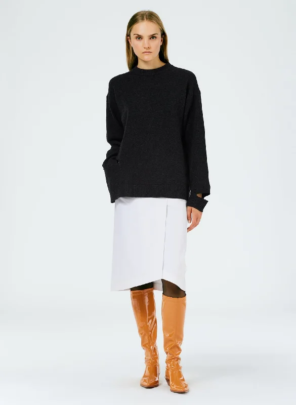 Sculpted Cotton Pitched Skirt corduroy skirt textured