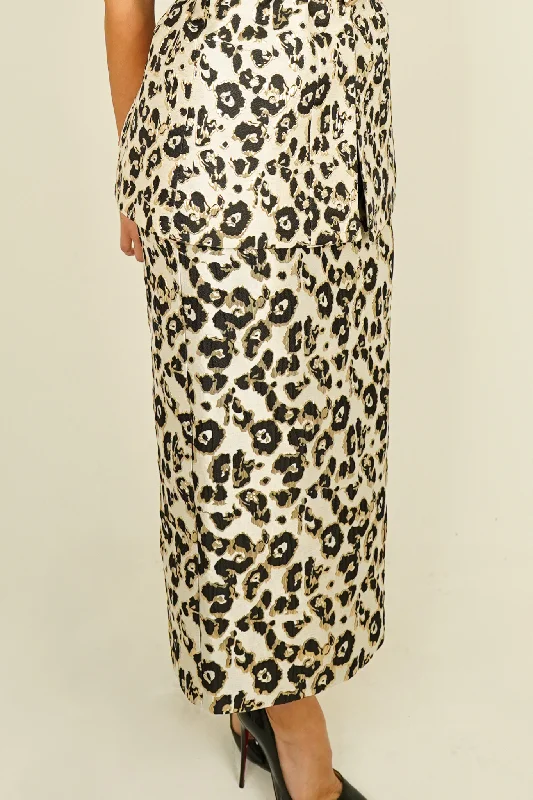 Sienna Pencil Skirt In Leopard cashmere skirt fine