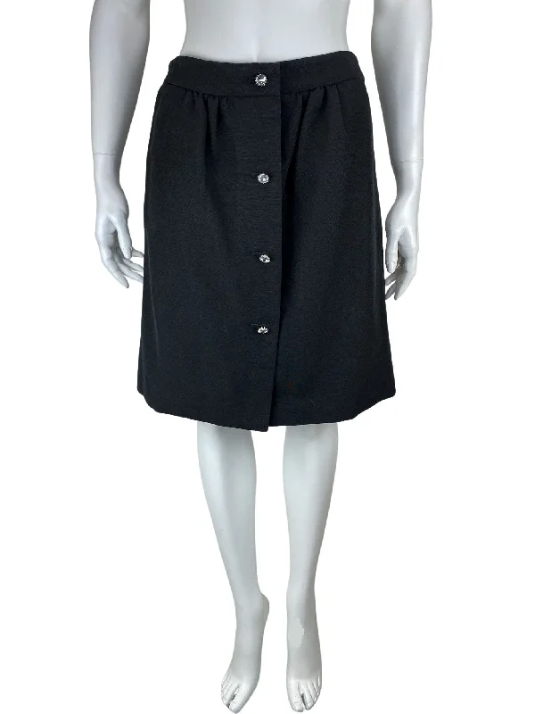 Talbots, Women's Crystal Button Skirt, Black, New with Tags, Size 2P floral skirt print