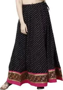 TAVAN Paisley Women Flared Blue Skirt Free Size silk skirt lustrous