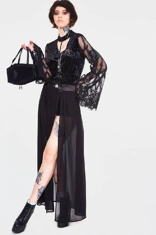 Vamped Chiffon Coordinate Skirt silk skirt smooth