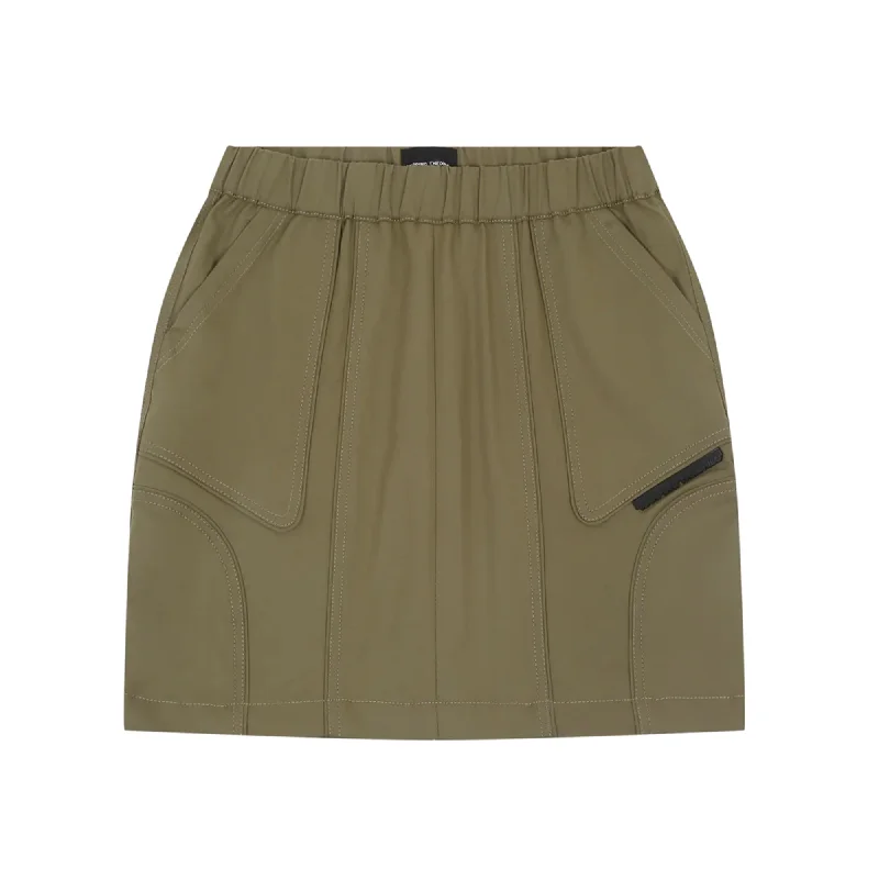 WARPED PANEL SKIRT silk skirt smooth