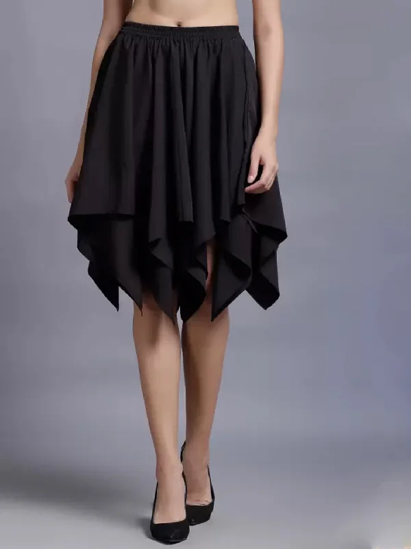 Women Printed Flared Multicolor Skirt asymmetrical skirt cut
